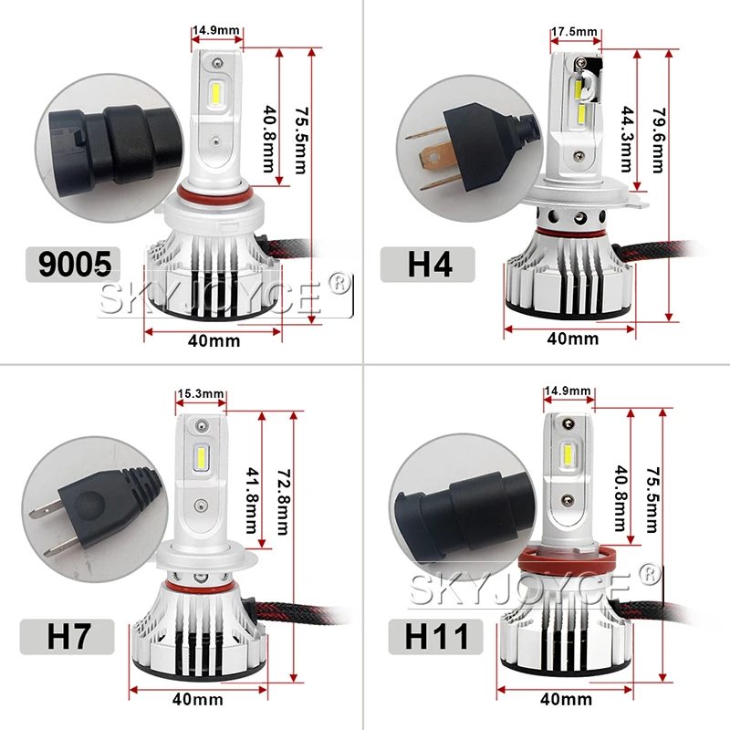 1 Set Car LED Headlight Kit F2 H4 H7 H1 H11 HB3 9005 HB4 9006 LED Bulb 72W 12000LM CSP Chips Turbo Fan 6500K Auto Headlamp Bulbs (26)