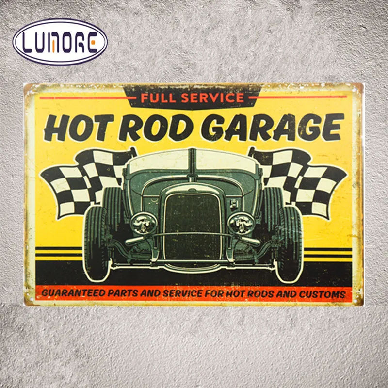 Hot Rod Garage Tin Metal sign Route 66 Car Craft Retro Vintage Plate Garage Pub Bar Home Wall Decor