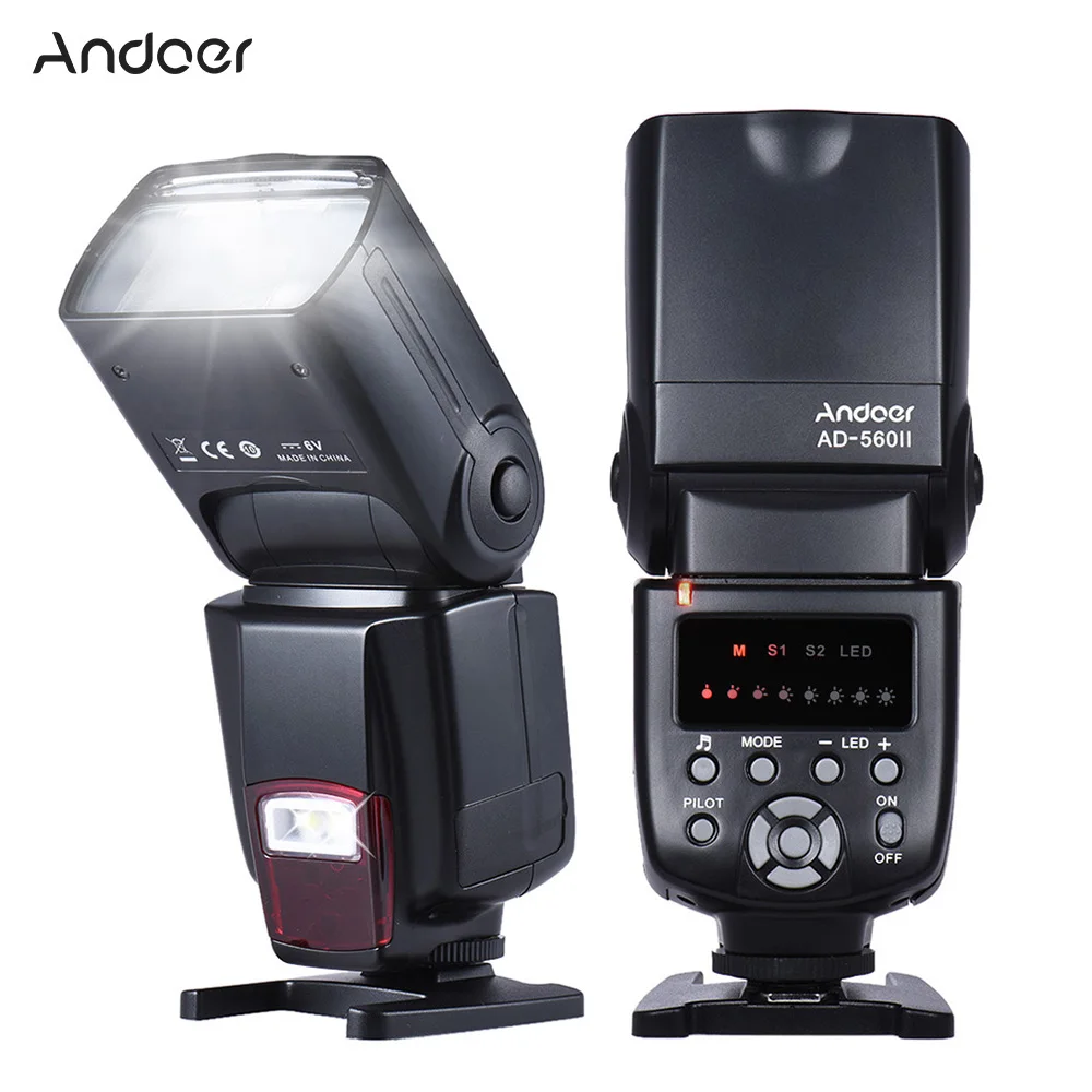 

Andoer AD-560 II Universal Camera Flash Speedlite GN50 w/ Adjustable LED Fill Light for Canon Nikon Olympus Pentax DSLR Cameras