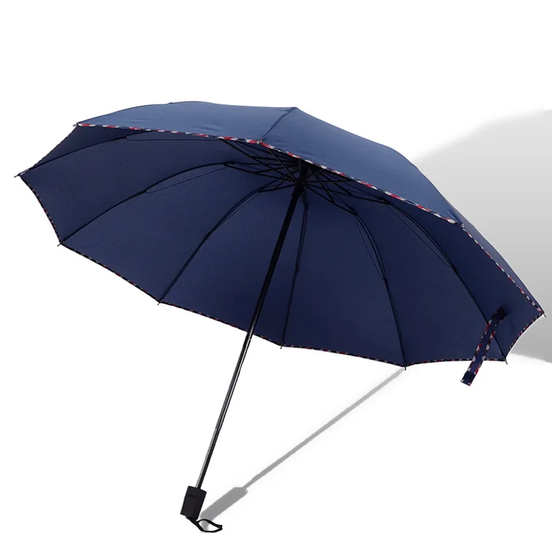 Business Folding Umbrella Enlarge Double Parasol Pure Color Ultraviolet