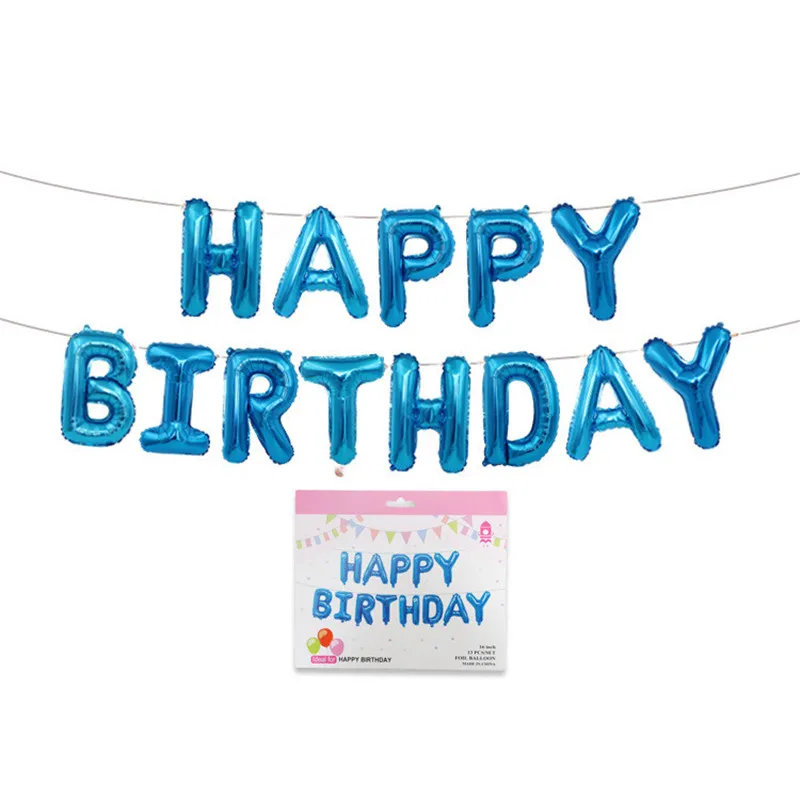 16 Inch Rose Gold Happy Birthday Letter Balloon Imitation Beauty Thin Version Happy Birthday Aluminum Balloon Set Pretty qq022 (15)
