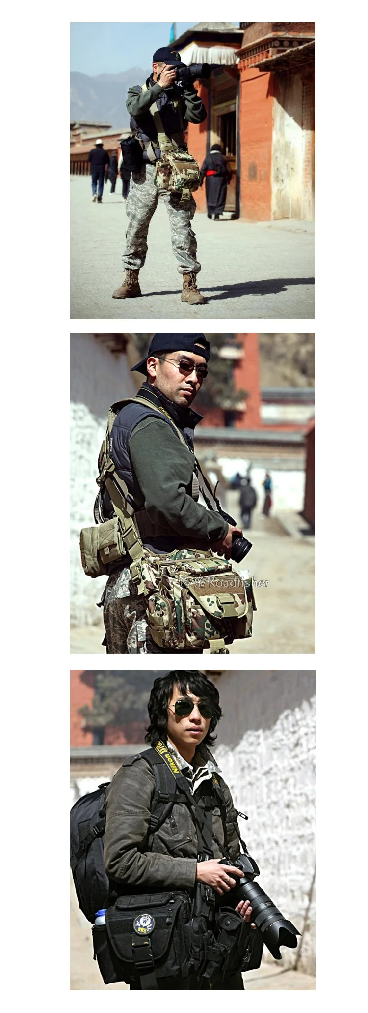 Camo green camera shoulder bag D5-2012-2