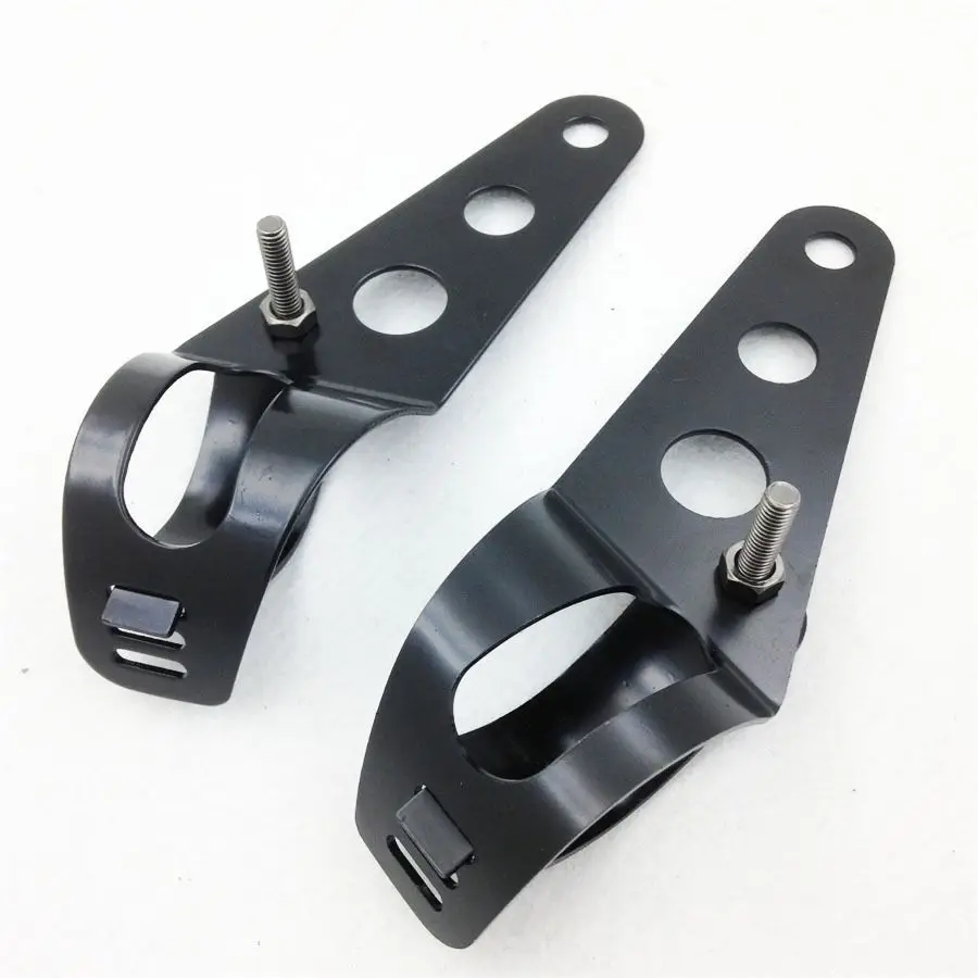 Motorcycle Side Mount Headlight Brackets Clamps For 28mm 38mm Fork