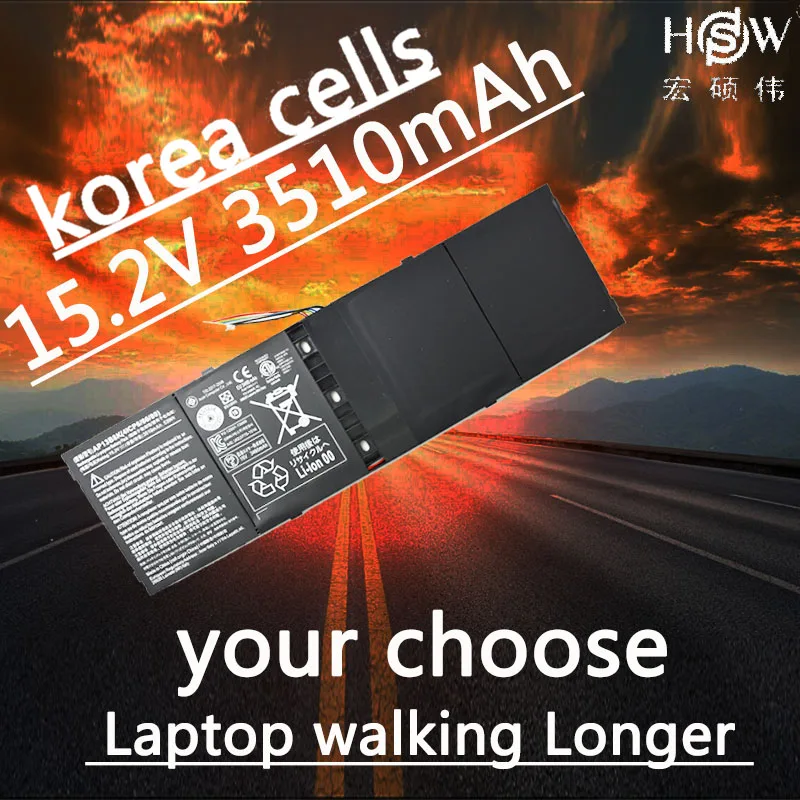 

HSW New genius 15.2V 53Wh 3510mAh AP13B8K Battery For Acer Aspire V5 M5-583P V5-572P V5-572G 4ICP6/60/78 bateria akku