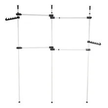 Ship From US Household 4 Poles Heavy Duty Adjustable Garment Hanger Clothes Rack Coat Simple Closet Wardrobe For Bedroom