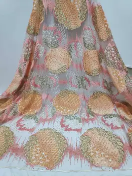 

African Laces Fabrics 2019 High Quality Lace Embroidered Nigerian Velvet Lace Fabrics For Party French Net Lace Fabric