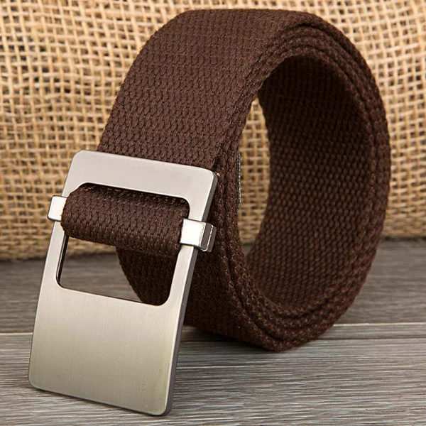 140CM Unisex Men Women Military Solid Belt Adjustable Buckle Weave Canvas Waistband Pants Strip