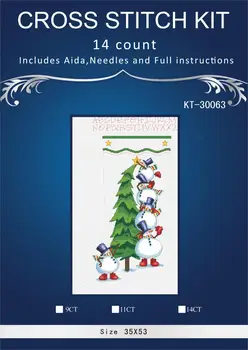 

oneroom Snow birds christmas sock Embroidery Crafts Needlework 14CT Unprinted Arts Cross Stitch Kits DMC DIY Quality 31