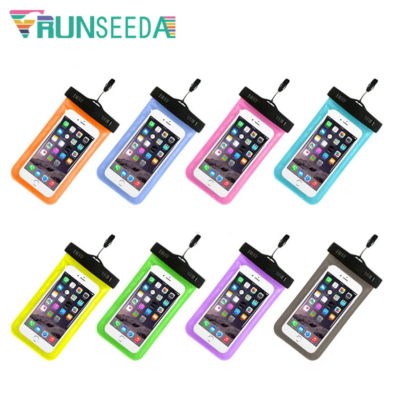 

Runseeda Swimming Bag Sealed Smartphone Waterproof Pack Universal Mobile Phone Neck Pouch For Beach Diving Surfing Storage Cases