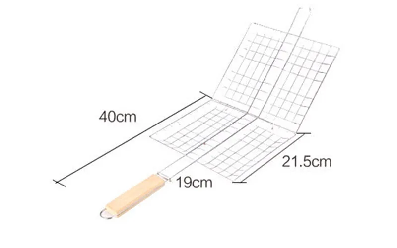 Portable BBQ Grilling Basket Stainless Steel Nonstick Barbecue Grill Basket Tools Grill Mesh for Fish Hamburger