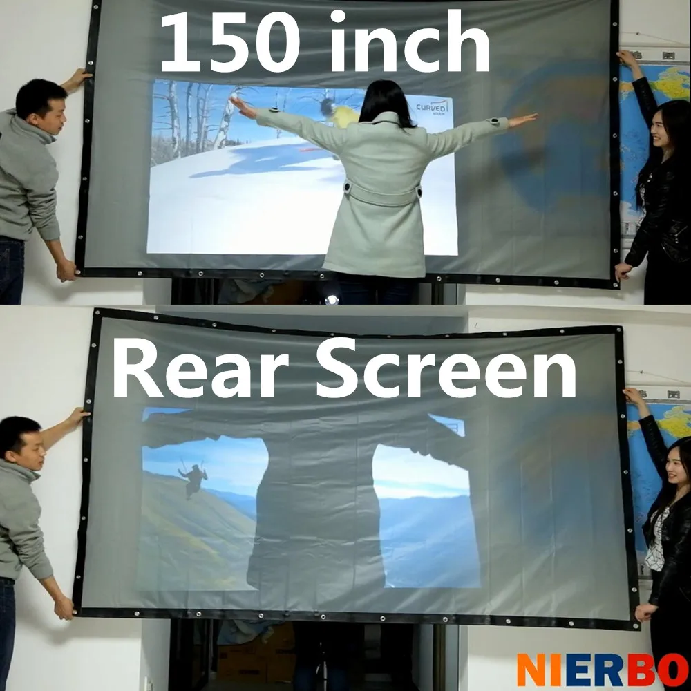Projection Screens Nierbo Pvc Projector Screen 16 9 120 Inches
