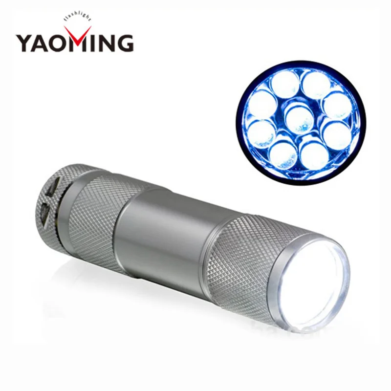 Wholesale 50 PCS Mini 9 LED Flashlights promotion gifts torch light YM