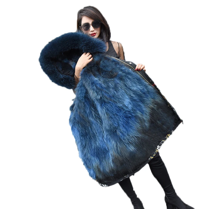 

Winter Women Fashion Real Fur Hooded Parka Female Plus Size 3XL Real Raccoon Dog Fur Coat Ladies Loose Warm Jacket Outerwear G11