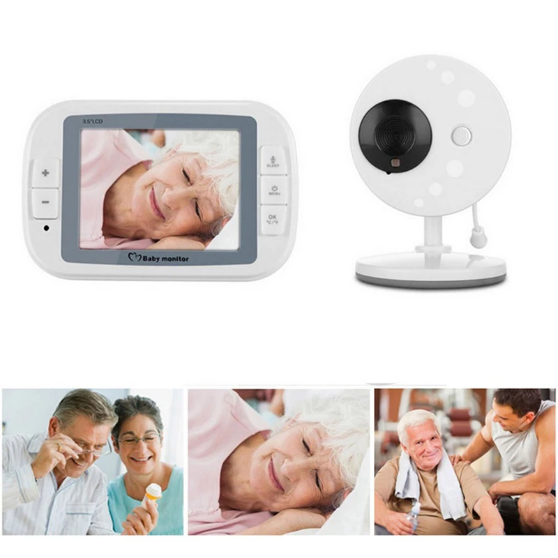 Oeak 3,5 дюймов беспроводной детский спальный монитор няня, безопасность камера ночного видения температуры мониторинг аудио детский монитор