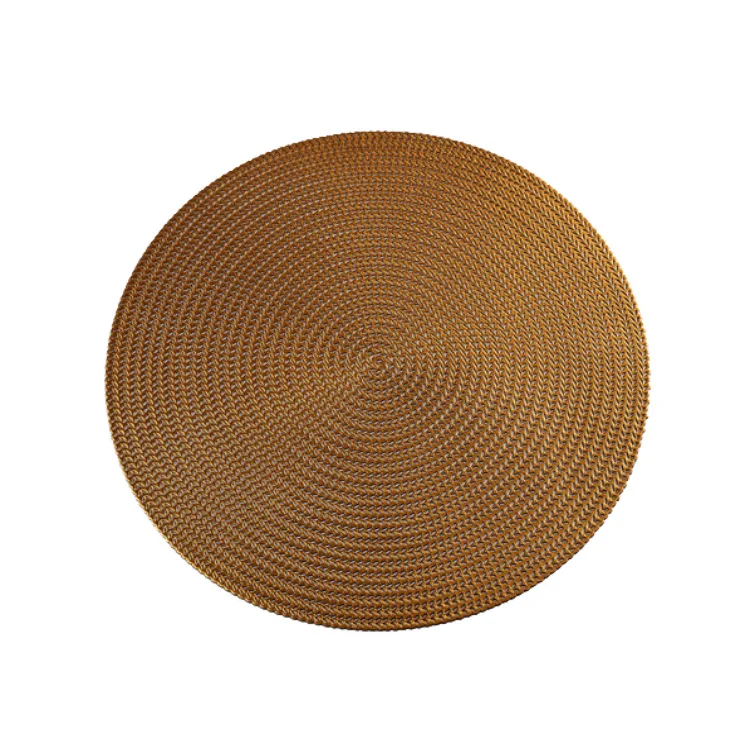  6pcs Restaurant round environmental friendly PVC meal mat Nordic anti-hot table mat steak plate pad