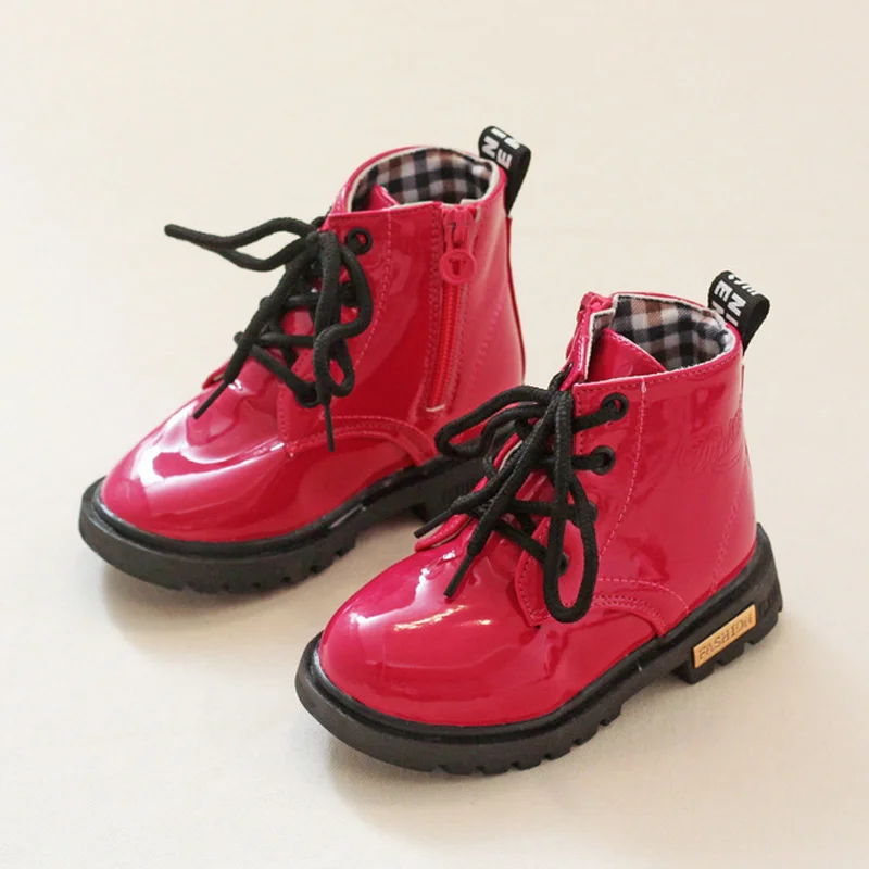 Children Boots for Girls Boys Shoes Spring Autumn PU Leather Baby Boots Fashion Toddler Kids Shoes Warm Winter Snow Boots