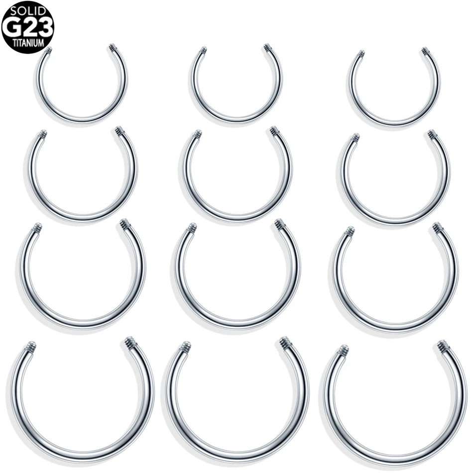 

G23 Titanium Nose Piercing Accessories 14/16G Tragus Labret Replacement Piercing Post Only No Ends Gauges Body Jewelry