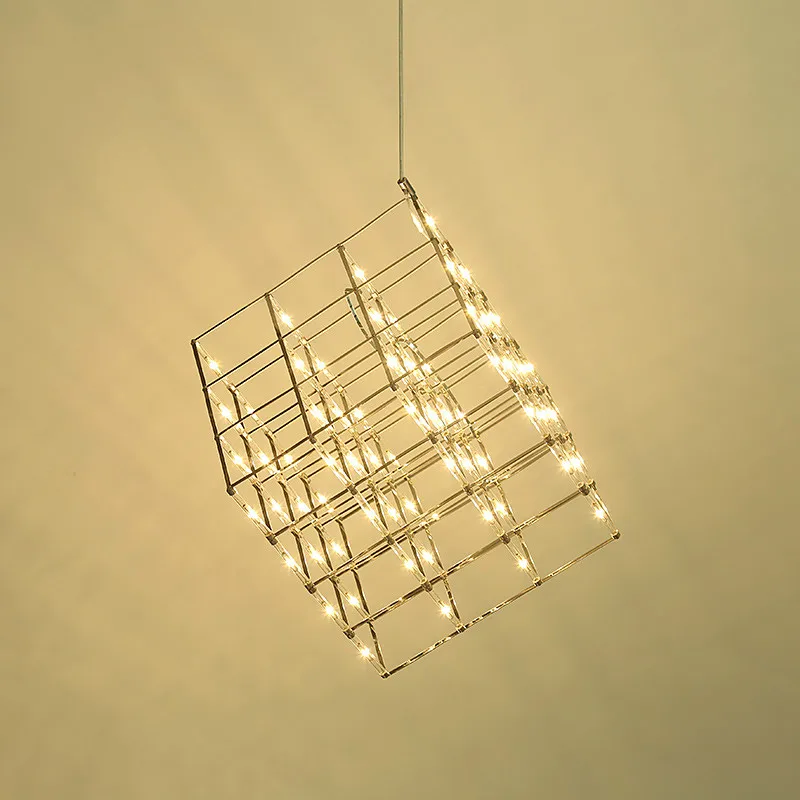 Современный Креативный светодиодный подвесной светильник из нержавеющей стали norbic home deco, квадратный светильник для ресторана, Подвесная лампа