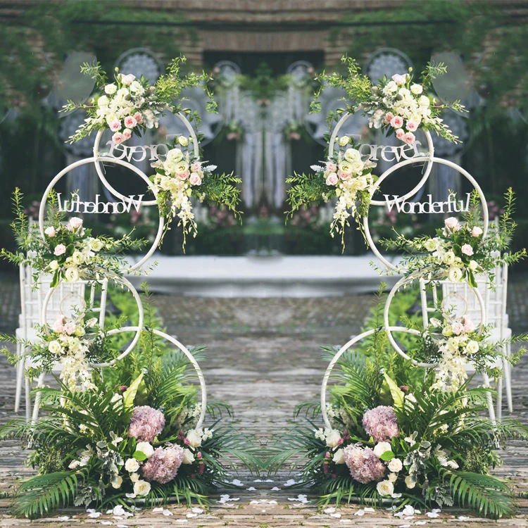 2019 lastest Wedding metal flower rack aisle road leads flower stands wedding decoration 93cm