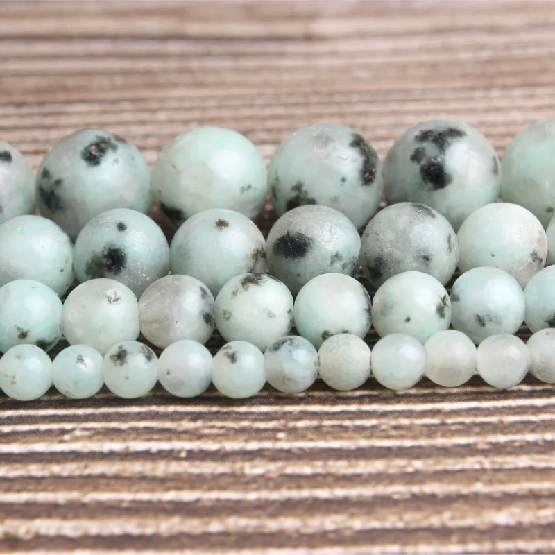 

Lan Li fashion natural Jewelry Mount Tianshan blue stone loose beads 6/8/10mm DIY woman bracelet necklace ear stud accessories