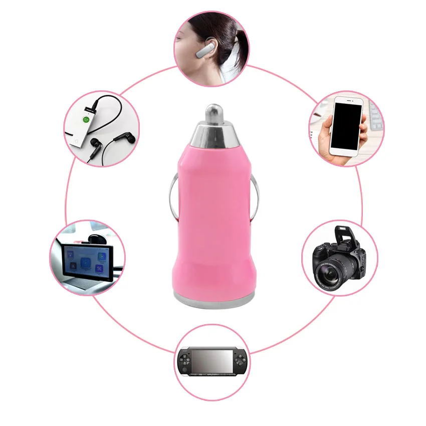 Car Charger USB Car Charger Digital 5V 1A Aluminium Fast Charging Voltage quick charge 3.0 fast charger For Iphone 6s 6plus SE (2)