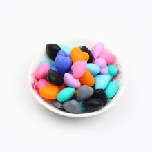 

TYRY.HU 10Pcs Heart Shaped Beads Silicone Beads Teething Baby Teether Baby Tool Care Necklace Pacifier Chain DIY Toy BPA Free