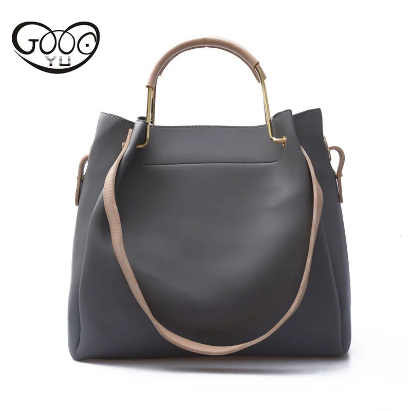 New high quality PU leather handbag multi color simple single shoulder large bag leisure large ...