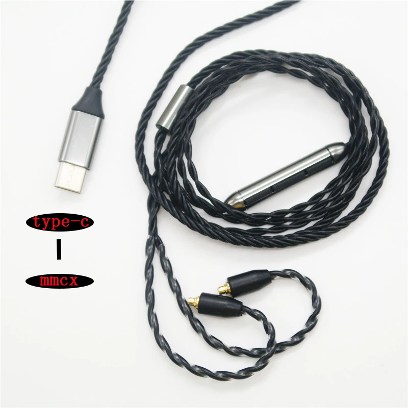 Type-c Upgrade MMCX cable For Shure SE846 se215 W40 W50 Earphone Headphone Cables with mic headset huawei xuaimi | Электроника