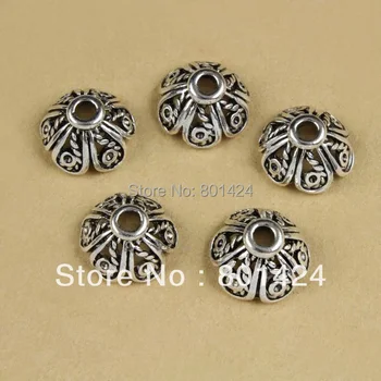 

free shippng 66-57 80pcs 11mm Bead Caps antique silver plated alloy beads jewelry finding