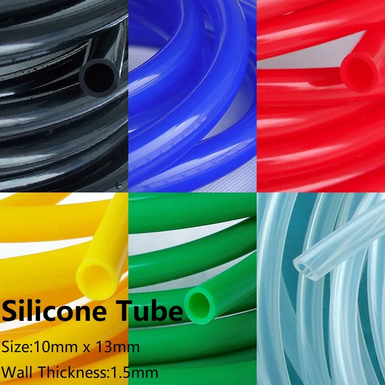 

Silicone Tube ID 10mm x 13mm OD Flexible Rubber Hose Thickness 1.5mm Food Grade Soft Milk Drink Pipe Water Connector Colorful