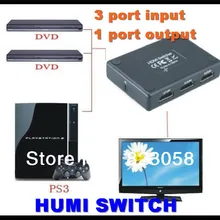 Заводская цена! 3 порта вход/1 порт Выход мини 1080p HDMI выключатель HDMI делитель Коробка для HDTV DVD с пультом дистанционного управления