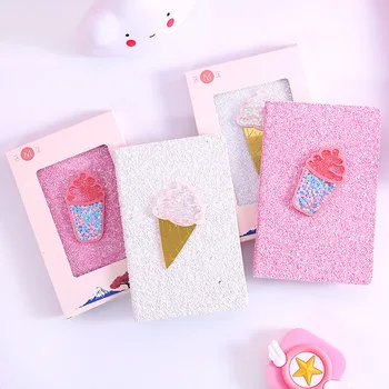 

17.9*11.5cm Bright Ice Cream Notebook Paper Kawaii Pink Notepad for School Office Supplies Stationery Gift