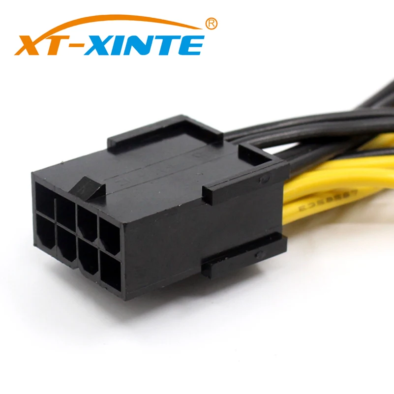 Kopen 10 Stks partij Pci E Pcie 8 P Female Naar 2 Port Dual 8pin 6 + 2 P Mannelijke Gpu Grafische Video kaart Mijnwerker Power Verlengkabel Cord 18AWG Draad