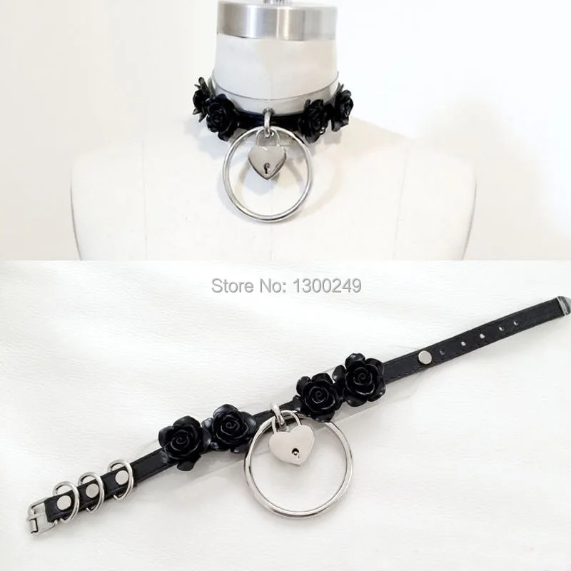 

New Fashion Harajuku Handmade Sexy Safe Heart Flower O-Round Collar Punk Choker Necklaces Necklace Free Shipping