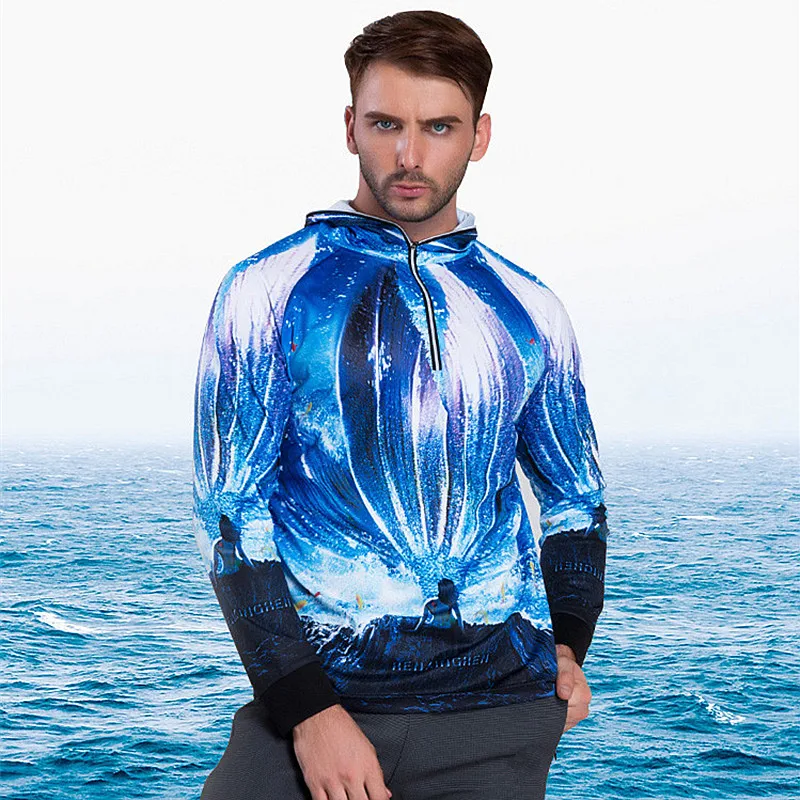 

New 2018 Summer Mens Outdoor sports Clothes fishing shirt sportswear Anti-UV sun protection jersey Anti-mosquit Fishing Wear