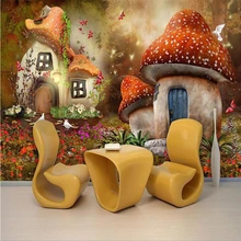 Beibehang пользовательские фото обои настенные стикеры сказочный мир гриб дом Детская комната ТВ фон стены papel де parede