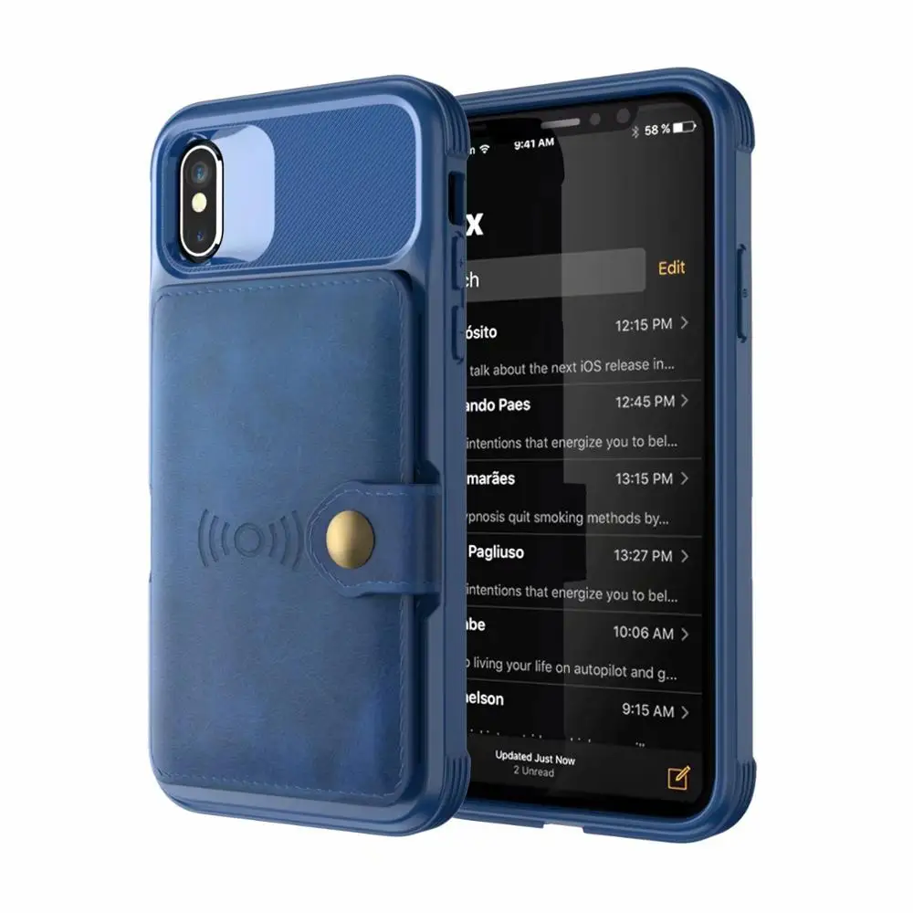

Luxury Anti-fall leather Cover With card slot For iPhone X XR XS Max Shockproof Kickstand Soft Cover For iPhone 6 6s 7 8 Plus