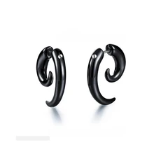 1 шт Уникальный черный бык рога серьги Анти-аллергия из нержавеющей стали Улитка Ушные Шпильки в стиле панк женские мужские серьги ювелирные изделия