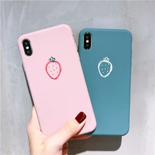 

case for iphone 7 8 plus 6 6s plus xs max case cover fashion strawberry painted soft silicon phone bag case for iphone xr x capa