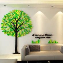 3D Three-dimensional Acrylic Wall Stickers for Kids Rooms Creative DIY Wall Sticker Tree living room TV background Home decor