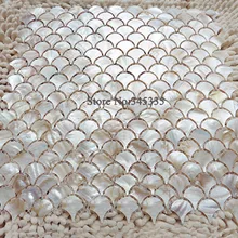 11 шт. натуральная рыбья чешуя Веерная форма раковина мозаичная плитка мать обои под жемчуг кухня щиток душ ванная комната настенная плитка