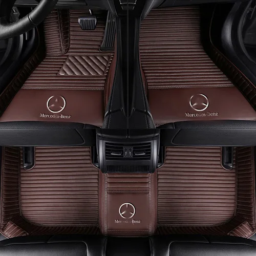 Пользовательские автомобильные коврики для Mercedes Benz все модели A B C E S класс W204 W205 W211 W212 W213 CLA GLC ML GLA GLE GL GLK с логотипом - Название цвета: Coffee