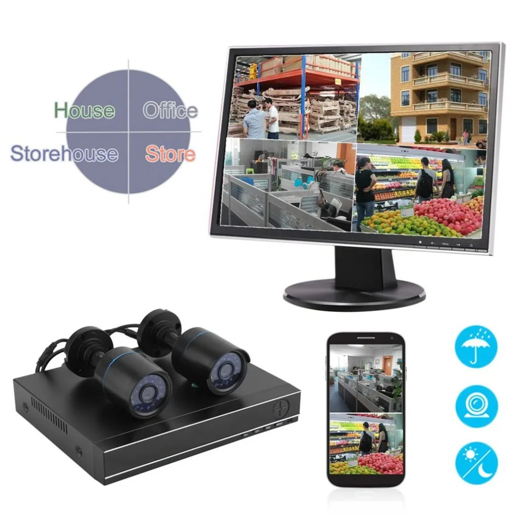 

2 Pcs 720P HD Video Monitoring Camera With HDMI DVR Outdoor Indoor Camera 1500TVL Home Security Guard System
