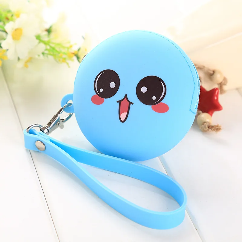 Cute Cartoon Wallet Coin Key Candy Mini Purse For Change Hand Clutches Silicone Round Creative Female