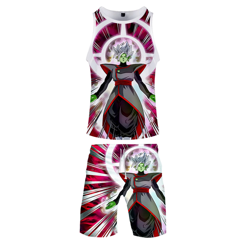 

DRAGON BALL Vest Men Tank Tops 3D Printed Top and Shorts 2019 New Men Vest and shorts set Men Ball pants Women shorts