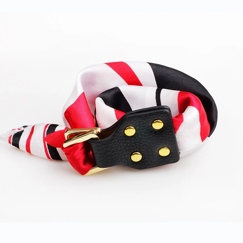 MDNEN 1 шт. шелковый шарф браслеты 42*2,5 см Модные Двухслойные браслеты для женщин Сумочка Аксессуары ZPS23