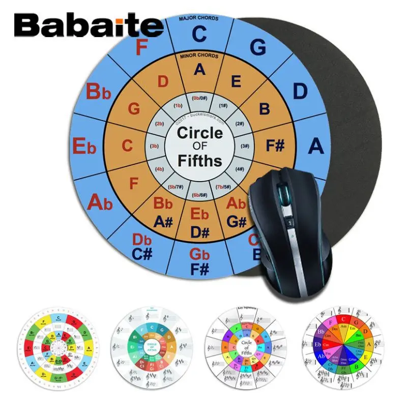 

Babaite colorful Circle of Fifths Unique Desktop Pad Game Mousepad Size for 20x20CM 22x22cm Speed Version Gaming Mousepads