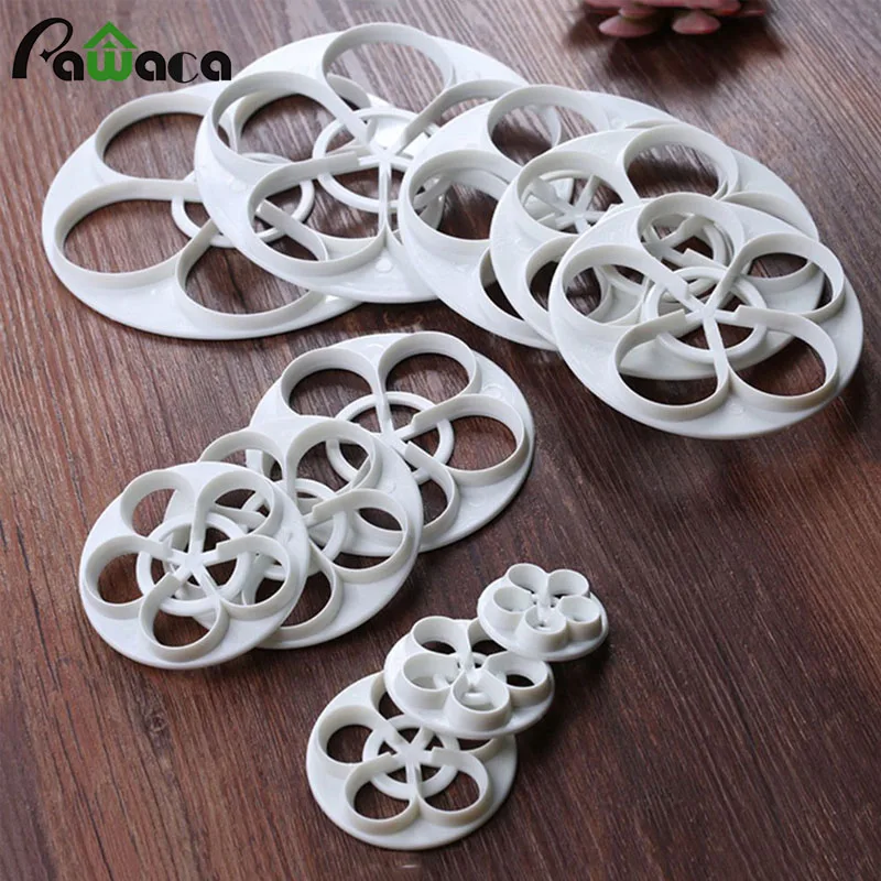 

6pcs Rose Cookie Cutter Fondant Cake Sugarcraft Rose Flower Cutters Set Cake Decorating Kit Fondant Mold Flowers Modelling Tools
