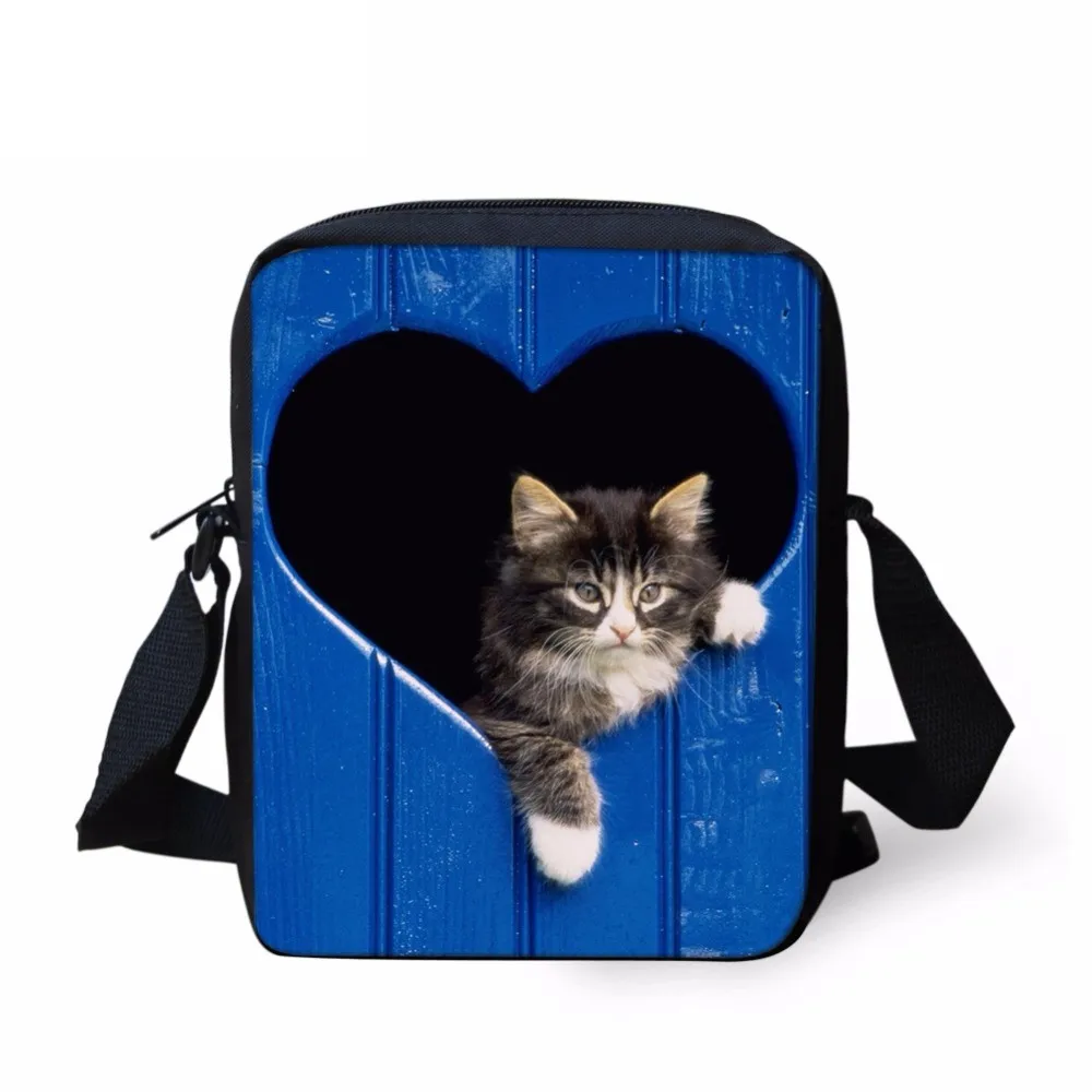 

Funny 3D Animal Print Women Mini Handbags Cute Cat Female Crossbody Bag White Blue Brand High Quality Shoulder Bags Sumka