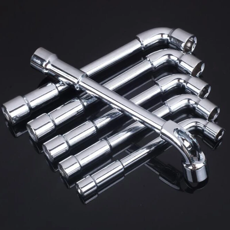 

L Type Pipe Perforation Wrench 7/8/10mm Outer Hexagon Sleeve Wrench Socket Double Head Elbow Hex Wrench for Remove Fix Screw